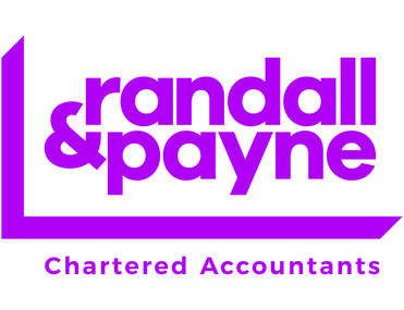 Logo of "Randall & Payne" in bold purple letters with "Chartered Accountants" below. Modern, professional design in a purple color scheme.