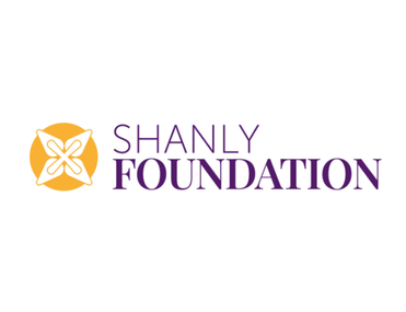 Logo of Shanly Foundation featuring a stylized yellow flower emblem beside the text. "Shanly" is in thin font, "Foundation" in bold, both in purple. Clean and professional.