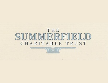 Logo reading "The Summerfield Charitable Trust" in blue serif font on a beige background, with a decorative line and motif underneath.